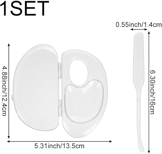 1 Set Transparent Makeup Mixing Palette with Spatula Portable Cosmetic Mixing Tray Acrylic Paint Palette for Foundations, Lipsticks, Eyeshadows