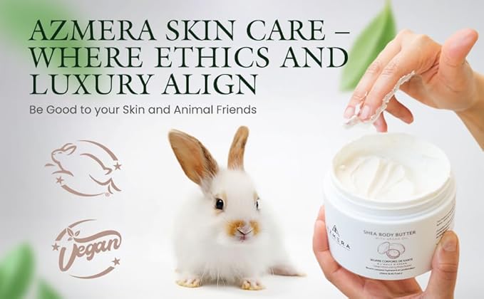 AZMERA Handcrafted Whipped Shea Body Butter – Unscented Moisturizer for Dry, Sensitive Skin with Argan Oil & Vitamin E – Vegan, Non-Greasy Whipped Body Butter for Women & Men – 8.82 oz