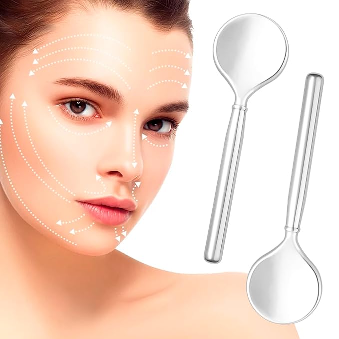 3pcs Mini Metal Makeup Spoon, Reusable Cosmetic Cream Spatulas, Skincare Scoop Applicator Facial Massage Beauty Tools for Mixing and Sampling Face Eye Cream- Silver