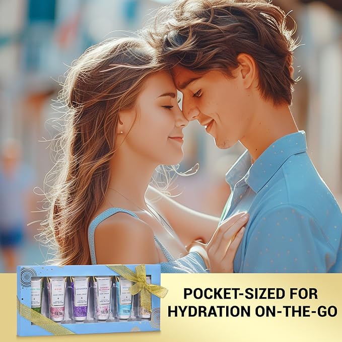 spa luxetique Hand Cream Set Gifts for Women Travel Size Hand Lotion for Dry Cracked Hands, Stocking Stuffers for Women Christmas Gifts Thanksgiving Birthday Sets 6 x 1.0 oz/30ml