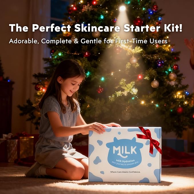 Milk Skin Care for Kids Gift Set - Milk Skincare for Teens 10-12, Kids Skin Care Set for Girls Ages 8-12 Shrink Pores, Hydrating, Teen Skin Care Kit Christmas Gifts for Teenage Girls Friends Moms