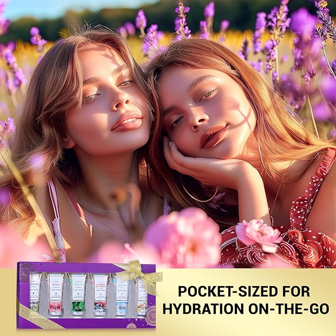 spa luxetique Hand Cream Hand Cream Set Gift for Women Hand Lotion with Natural Aloe and Vitamin E for Dry Skin Mini Travel Size Scented Hand Lotion for Women Birthday Gifts| 6 x 1.0 oz/30ml