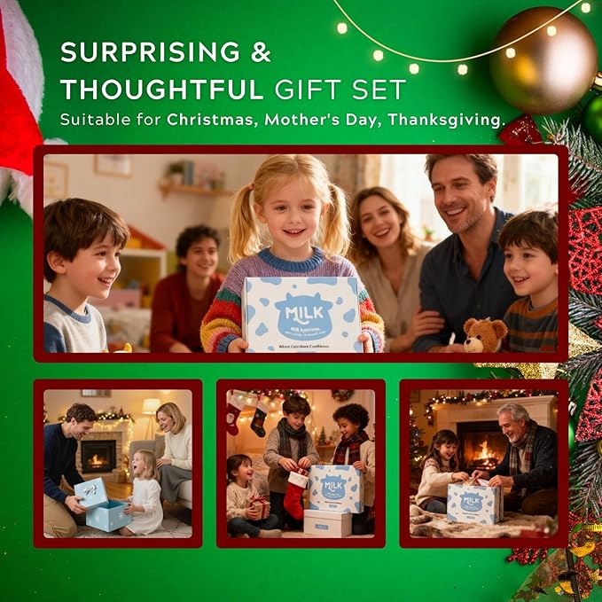 Milk Skin Care Set - 16 PCS Milk Skin Care for Kids Ages 8-12 Hydrating, Smooth & Delicate, Travel Skin Care Routine Kit for Women, Teen Skin Care Kit Christmas Gifts for Teenage Girls Friends Moms