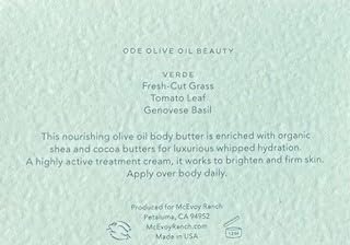 McEvoy Ranch Verde Whipped Body Butter (2-pack) by ODE Olive Oil Beauty, Nourishing EVOO, Enriched with Organic Shea and Cocoa Butters