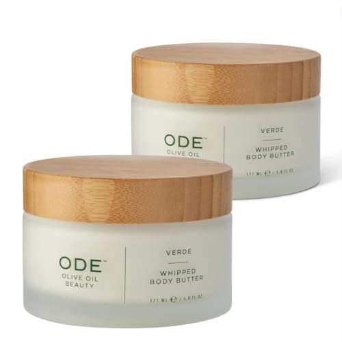 McEvoy Ranch Verde Whipped Body Butter (2-pack) by ODE Olive Oil Beauty, Nourishing EVOO, Enriched with Organic Shea and Cocoa Butters