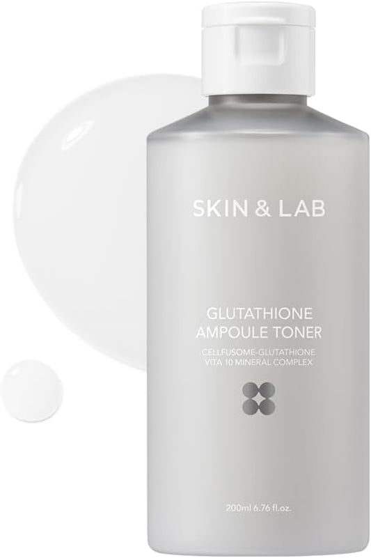 [Skin&LAB] Glutathione Ampoule Toner 6.76 fl oz, Improve Dart Spot, Hyperpigmented, Skin Clarity, Korean Toner for Sensitive Skin