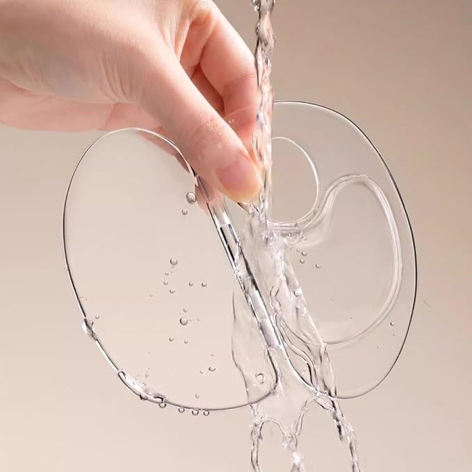 1 Set Transparent Makeup Mixing Palette with Spatula Portable Cosmetic Mixing Tray Acrylic Paint Palette for Foundations, Lipsticks, Eyeshadows