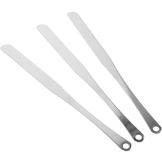 3Pcs Stainless Steel Cosmetic Mixing Sticks Portable Makeup Spatulas for Foundation Face Cream and Nail Polish DIY Expert Beauty Instruments for Home and Salon Use