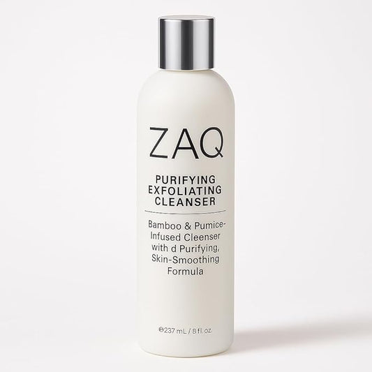 ZAQ Purifying Exfoliating Cleanser, Bamboo & Pumice Infused Face Wash, 8 fl oz - Made In USA