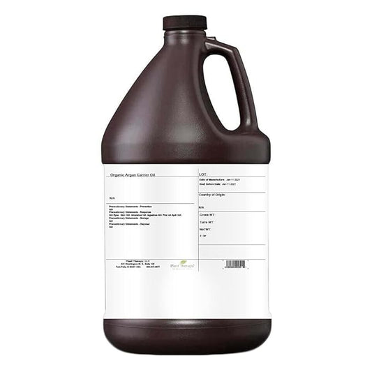 Plant Therapy Organic Argan Oil, USDA Certified, First-Press, Virgin, for Face, Hair, Skin, Nails and Cuticles 1 Gallon