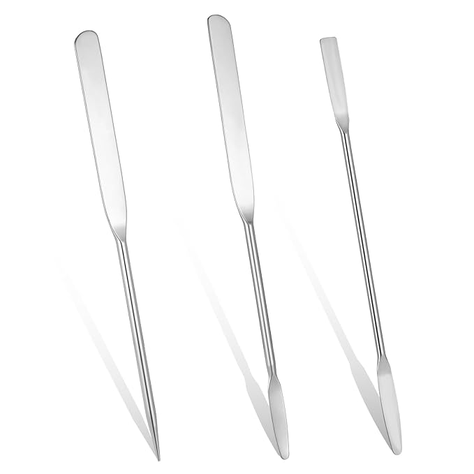 3 Pcs Metal Makeup Spatula Applicator Foundation Spatula Kit Stainless Steel Cosmetic Spatulas Beauty Face Cream Applicator Double Edged Face Mask Spatulas for Application Foundation