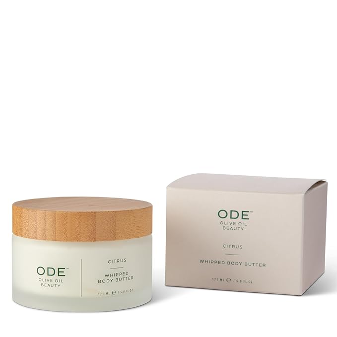 McEvoy Ranch Citrus Whipped Body Butter (2-pack) by ODE Olive Oil Beauty, Nourishing EVOO, Enriched with Organic Shea and Cocoa Butters, Brighten and Firm Skin