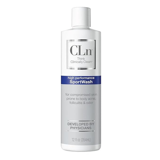 CLn® SportWash – High-Performance Sport Body Wash, For Men & Women Prone to Body Odor, Foot Odor, Ringworm, Folliculitis, & Back Acne, Fragrance-Free & Paraben-Free, 12 fl. oz.