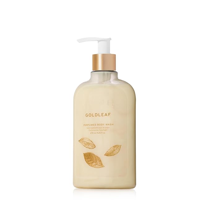 Thymes Moisturizing Body Wash with Pump - Body Soap - Bath Products - Skin Care - Liquid Soap with Notes of Jasmine, Rose, Hyacinth, Creamy lily of the Valley, & Oak Moss (Goldleaf, 9.25 fl oz)