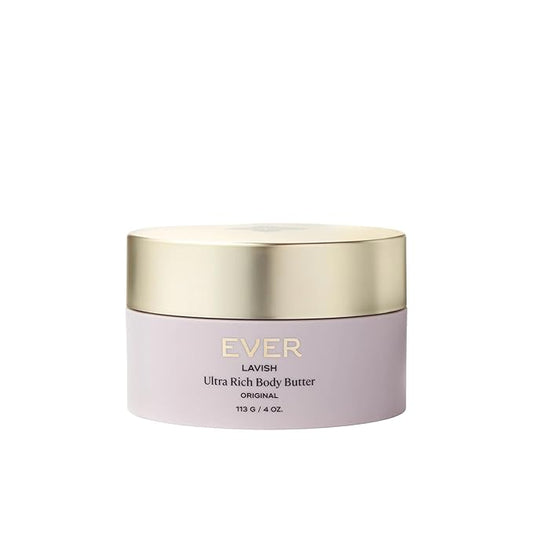 EVER Lavish Ultra Rich Body Butter – Antioxidant & Vitamin-Infused Deep Moisturizing Cream for Softer, Firmer, Youthful-Looking Skin, 4 oz