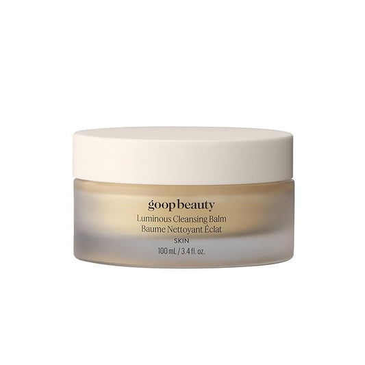 goop Beauty Cleansing Balm | Makeup Remover & Facial Cleanser for Sensitive Skin | Saffron Extract, Vitamin E, & Biofermented Cleansing Microspheres | Removes Dirt, Pollution, & Sunscreen | 3.4 fl oz