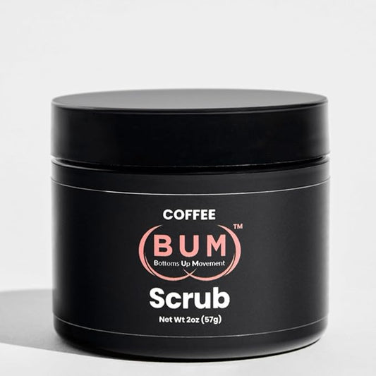 (BUM) Coffee Scrub - Exfoliating Sugar Body Polish, Hydrates, Moisturizes, Anti Cellulite & Stretch Mark Treatment, with Organic Shea, Coconut Oil, Rosehip, Vitamin E, & Jojoba, Natural Deodorant, 2oz