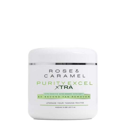 Rose & Caramel Purity Excel Xtra, 60 Second Tan Remover, Extra Sensitive, Extra Smooth, Extra Soft 14.89 Fl Oz (440ml)