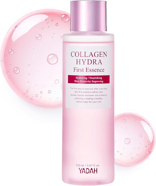 YADAH Collagen Hydra Essence – Deep Hydration, Soothing with 80,000ppm Collagen peptides and Triple Hyaluronic Acid, Centella Asiatica Extract, Niacinamide – 5.07 fl oz