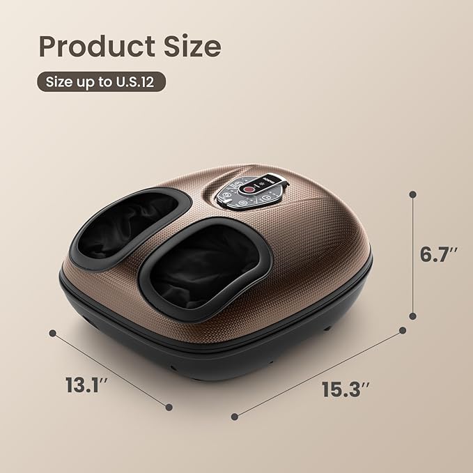 RENPHO Foot Massager Machine with Heat [2026 Upgraded], Shiatsu Foot Massager for Plantar Fasciitis, Birthday Gifts for Women Mom Men Dad, Wireless Control, 2026 New Upgraded, Up to US 12