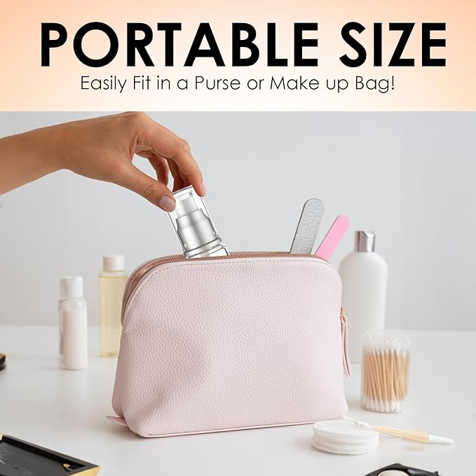 0.5 Oz 15ml Refillable Luxury Clear Glass Lotion Travel Pump Bottle with Silver Cap for Cosmetics, Lotion, Body Cream, Sanitizers, Cream, Foundation (Pack of 3)