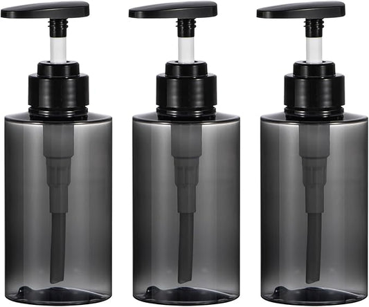 Yebeauty 3 Pack 10oz Shampoo and Conditioner Bottle Black Soap Dispenser Thick Pump Bottle Set Shower Empty Lotion Bottles with Pump for Hand Soap for Decor Travel Hotel Home Dorm, Clear Black