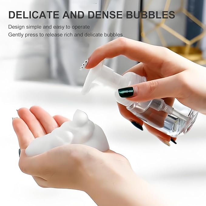 3Pack Foaming Dispenser Pump Bottle 3.5oz, Travel Empty Foaming Soap Dispensers Foam Pump Bottle Clear Plastic Spray Bottles for Travel Hand Soap Shampoo Foaming Castile Cosmetics