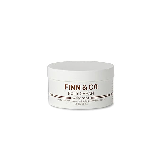 FINN & CO. White Sand Body Cream - Hydrating Moisturizer with Shea Butter, Vitamins A, C & E - Smoothes & Nourishes Skin - Paraben Free, Cruelty Free, Beach Inspired Scent | 6.6 oz