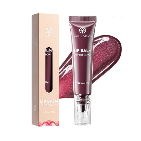 YOUNG VISION Glossy Lip Gloss Hydrating Butter Lip Plumper, Moisturizing Non-stick High Shine Natural Plumping Tinted Lip Gloss Oil for Women with Shine, Korean-Style Lip Gloss Set Bulk