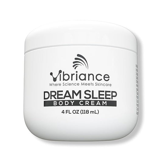 Vibriance Dream Sleep Body Cream, 4 fl oz - Fluffy Full Moisturizer for Dry Skin, Relaxation and Rejuvenation with Therapeutic Ingredients, Soothing Vanilla Aromatics