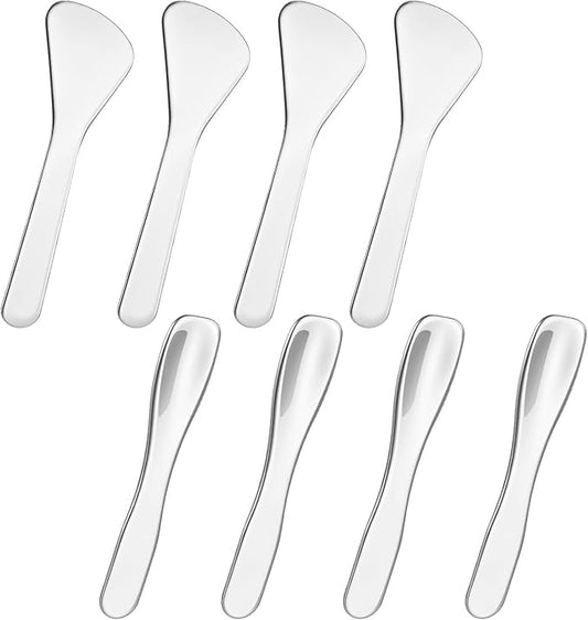 5pcs Lotion Spatula, Mini Metal Cosmetic Spatula, Makeup Spatulas Skincare Beauty Skin Care Spatulas for Mixing And Skin Care Creams, Sampling Plant Masks, Eye Cream, Essences
