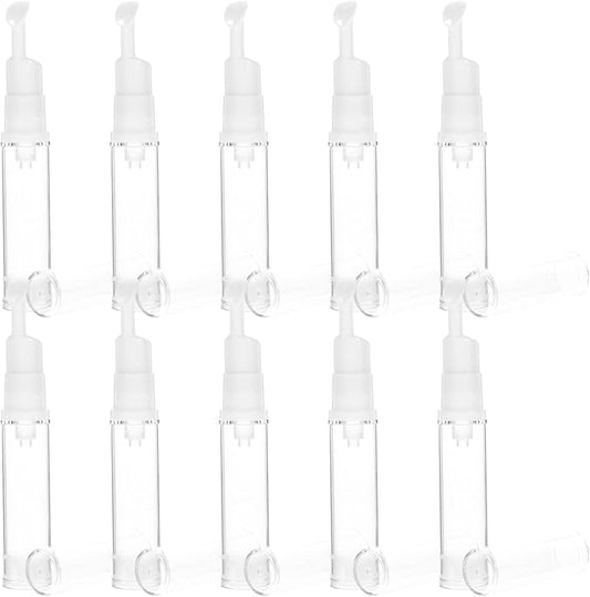 10 pcs Airless Pump Travel Makeup Bottles Empty Cosmetic Containers Portable Refillable Lotion Dispenser for Foundation Serum Skincare