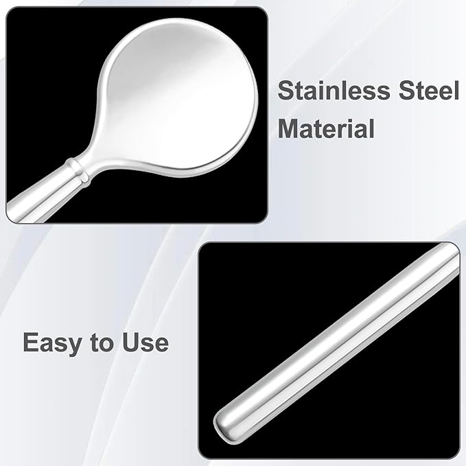 3pcs Mini Metal Makeup Spoon, Reusable Cosmetic Cream Spatulas, Skincare Scoop Applicator Facial Massage Beauty Tools for Mixing and Sampling Face Eye Cream- Silver