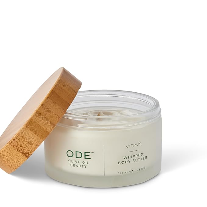 McEvoy Ranch Citrus Whipped Body Butter (2-pack) by ODE Olive Oil Beauty, Nourishing EVOO, Enriched with Organic Shea and Cocoa Butters, Brighten and Firm Skin