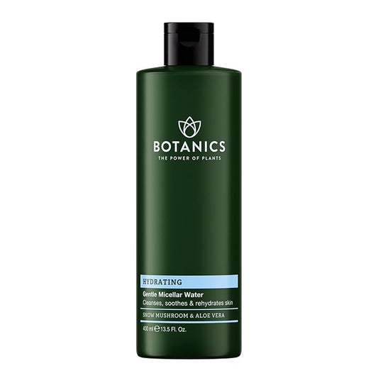 Botanics Micellar Water Makeup Remover - Hydrating & Gentle Cleansing Water - Enriched with Snow Mushroom & Aloe Vera - Vegan & Cruelty-Free Eye Makeup Remover Liquid (13.5 Fl Oz)