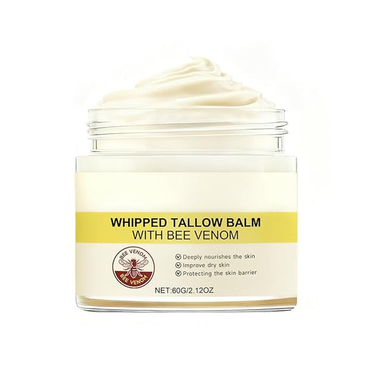 Beef Tallow Moisturizing Cream with Bee Venom & Royal Jelly - Intense Winter Therapy for Dry, Cracked Skin - Long-Lasting Hand & Body Cream for Deep Nourishment & Repair