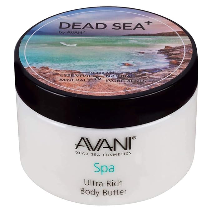 Avani Ultra Rich Body Butter-Dead Sea Salt, Aloe Vera,Vitamin E, Shea, Jojoba, Sunflower, Olive Essential Oil-for All Skin Types-Pear/Apple Fragrance