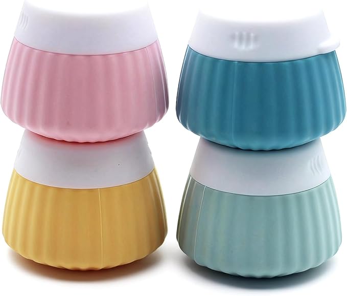 Cute Travel Containers for Toiletries – Macaron Color Silicone Cream Jars, TSA Approved Travel Size Cosmetic Jars with Leak-proof Lids, Refillable Small Containers for Face & Body Cream (4 Pack)