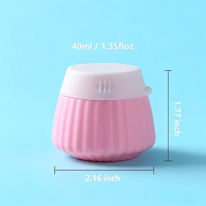 Cute Travel Containers for Toiletries – Macaron Color Silicone Cream Jars, TSA Approved Travel Size Cosmetic Jars with Leak-proof Lids, Refillable Small Containers for Face & Body Cream (4 Pack)