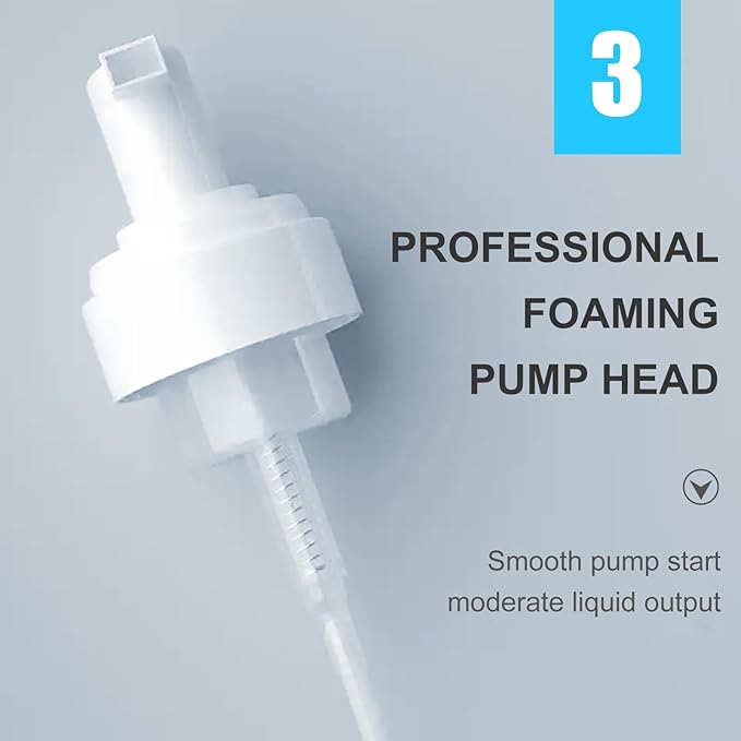 3Pack Foaming Dispenser Pump Bottle 3.5oz, Travel Empty Foaming Soap Dispensers Foam Pump Bottle Clear Plastic Spray Bottles for Travel Hand Soap Shampoo Foaming Castile Cosmetics