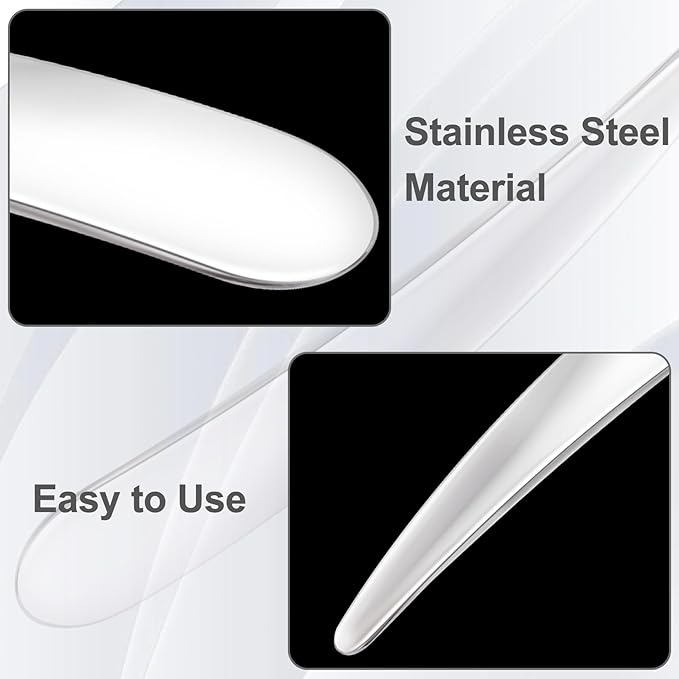 3pcs Mini Metal Makeup Spatula, Reusable Cosmetic Cream Spatulas Spoon, Skincare Scoop Applicator Facial Massage Beauty Tools for Mixing and Sampling Face Eye Cream- Silver