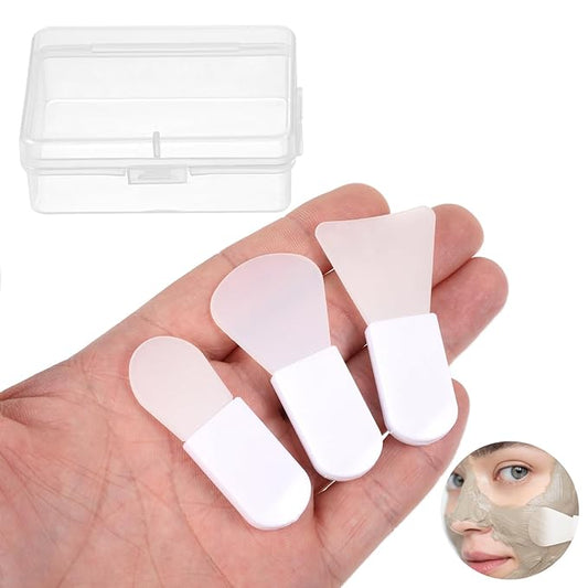 3 Pcs Silicone Face Mask Applicator Mini Makeup Spatula Brush Set, Portable Beauty Tools for Cosmetic Mask, Eye Cream, Body Lotion, Serum, Body Butter