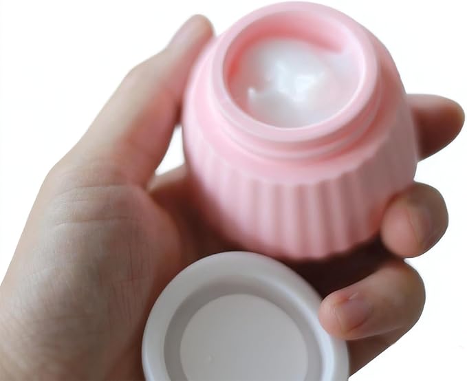 Cute Travel Containers for Toiletries – Macaron Color Silicone Cream Jars, TSA Approved Travel Size Cosmetic Jars with Leak-proof Lids, Refillable Small Containers for Face & Body Cream (4 Pack)