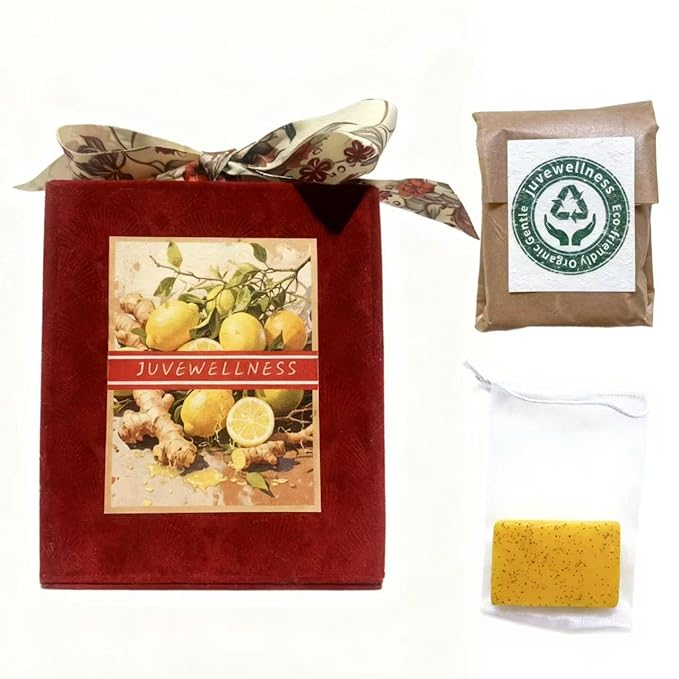 Natural Turmeric & Lemon Soap for Even Skin Tone, Acne-Prone Skin Care,Handmade, Luxury Bath & Shower Gift,gentle effective, plant-based cold processed natural soap gift set (2 pack)