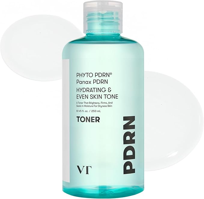 VT COSMETICS PDRN Toner, Hydrating Facial Toner with 50,000ppm Vegan PDRN, Korean Wild Ginseng, Niacinamide & Panthenol, Lightweight, Fragrance-Free, Skin Soothing, Korean Skincare (8.45 fl. oz.)