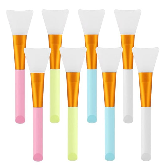 8pcs Face Mask Brush for Facial, Silicone Face Mask Applicator Soft Face Brush for Sleeping Mask, Mud Mask, Hairless Body Lotion