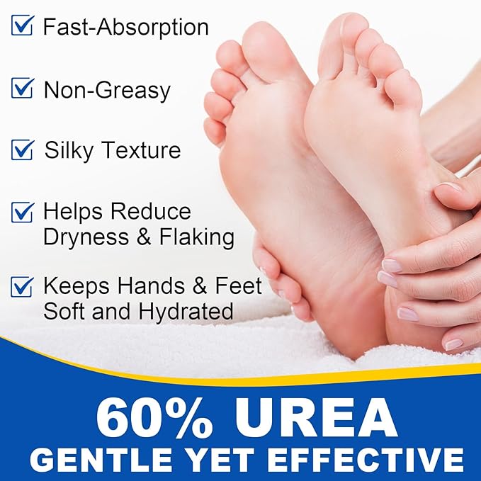 60% Urea Cream with 2% Salicylic Acid, Foot Repair Stick – Deep Moisturizing Callus Remover for Cracked Heels, Dry Feet, Elbows, and Hands – Non-Greasy, Hygienic Solid Stick