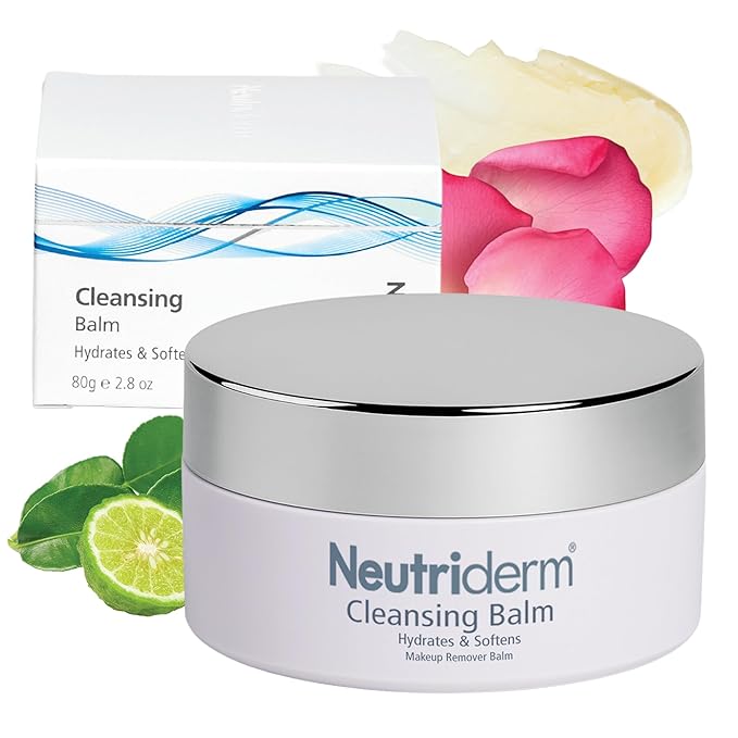 NEUTRIDERM Cleansing Balm – Hydrating Makeup Remover Balm & Oil Based Cleanser with Vitamin E & Ceramides for Soft, Radiant Skin | All Skin Types (80g/2.8oz)