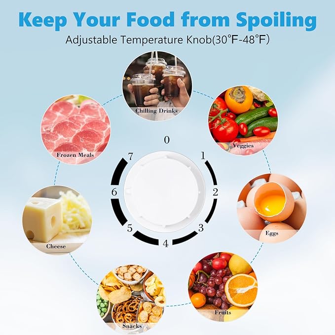 1.6 Cu.ft Mini Fridge with Freezer, Compact Single Reversible Door Refrigerator, Adjustable Thermostat, Ultra Quiet, Energy Efficient for Office, Dorm, Bedroom, Apartment -White