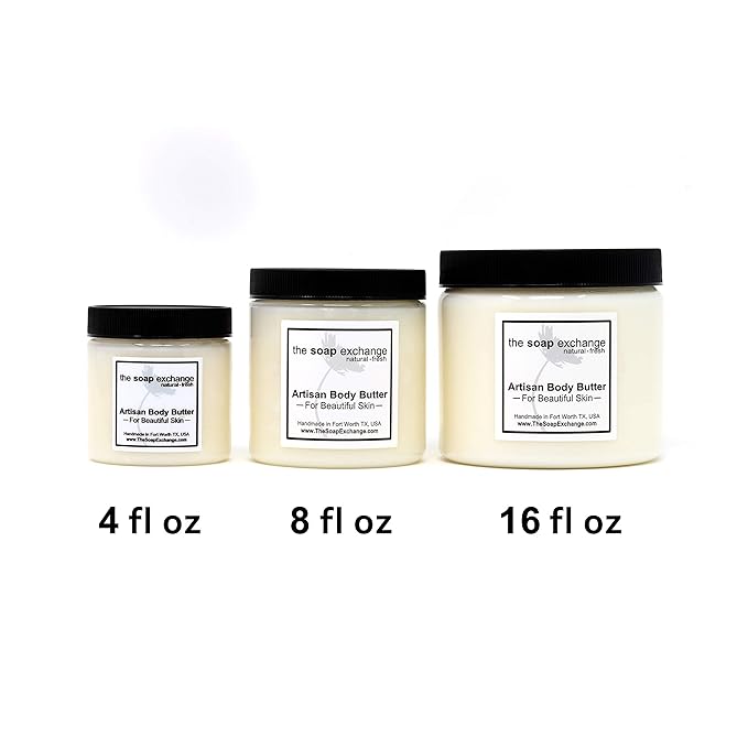 The Soap Exchange Body Butter - Lumberjack Scent - Hand Crafted 4 fl oz / 120 ml Natural Artisan Skin Care, Shea Butter, Aloe Vera, Nourish, Moisturize, & Protect. Made in the USA.